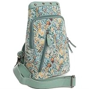 NWT Myra Marionna Green Floral Backpack with Adjustable Straps